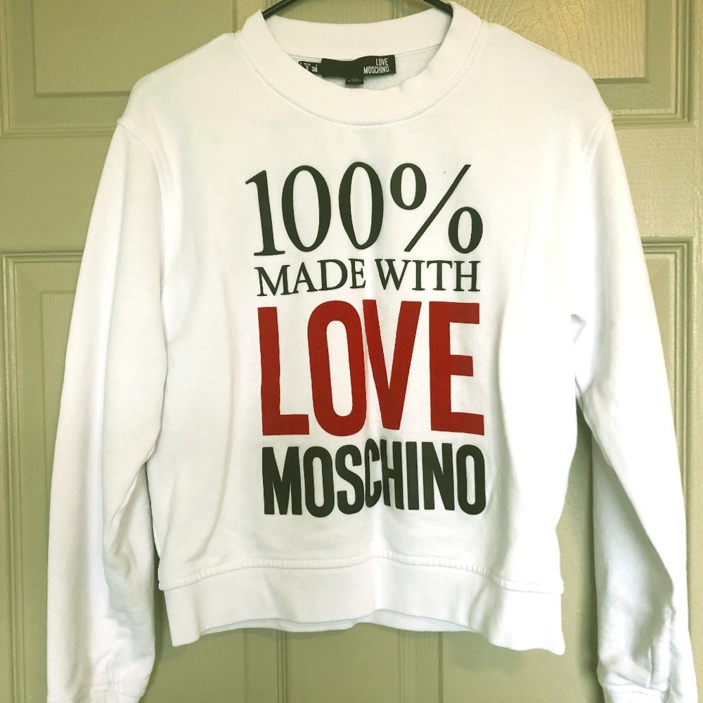 All White LOVE Moschino Sweater